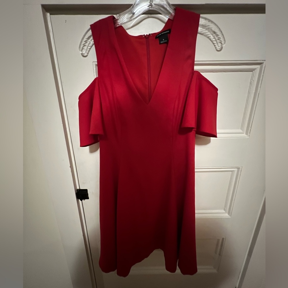 Club Monaco Cutout Shouldered Red Dress